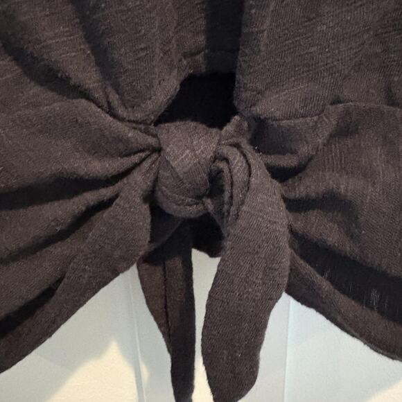 78 & Sunny Women Medium Black Button Front Tie Hem Sleeveless Casual Tank Top - Picture 5 of 11